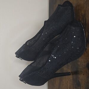 Apt 9 Women's Sequin Black Peep-toe Stilleto Heels Size 8